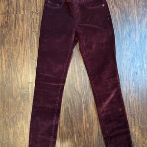 DL1961 Girls Burgandy Velvet Skinny Jeans